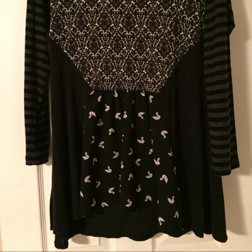 Alembika color block tunic cranes stripe, 3 or L